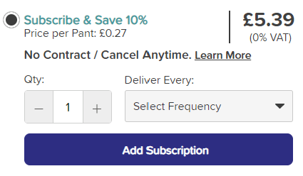 Buybox subscription option
